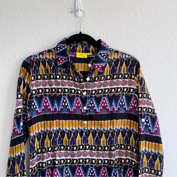 Roller Rabbit Ikat Print Long Sleeve Shirt Dress - Picture 2 of 12